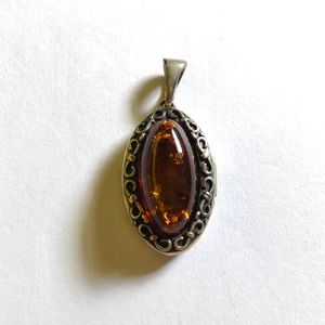 Amber crystal pendant